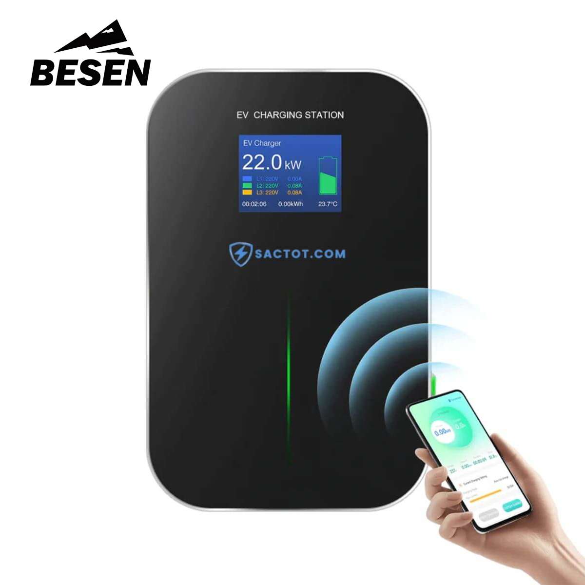 Sạc ô tô điện cố định 11kW BESEN BS20-BA (AC, 16A, 3 pha) - Ảnh 3